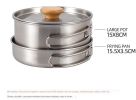 Outdoor hiking 304 stainless steel pot folding handle camping portable frying pan soup pot home picnic cookware set