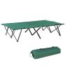 Outsunny 2 Person Folding Camp Cot for Adults, 50" Wide Outdoor Portable Sleeping Cot with Carry Bag, Elevated Camping Bed, Green