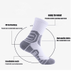 Men Compression Running Socks Crew Athletic Hiking Anti Blister Cushioned Anti-odor And Breathable For Running Hiking Cycling Fitness