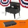 "3-in-1 Portable Charcoal Grill - Lightweight Toolbox Style Foldable BBQ for Camping Tailgating Hiking"