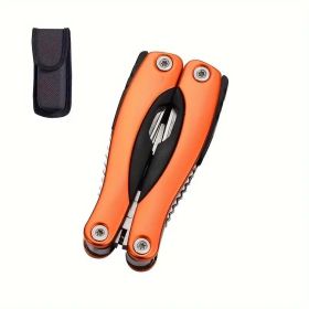 "Ultimate Survival Pliers Set - Military Grade Stainless Steel with 12 Functions" (Color: Orange camping outdoor)