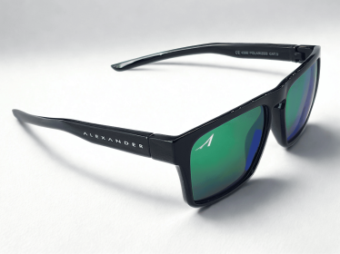 Alexander Premium Sport Polarized Sunglasses (Color: Green Mirror)