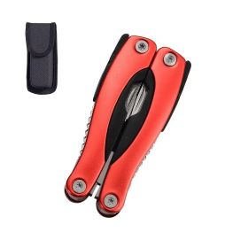 Professional Stainless Steel Pliers Tool Set: Multi-function Knife, Nylon Sheath, Etc. - The Perfect Gift For Camping, Survival, Hiking, Etc.! (Color: Red camping outdoor)