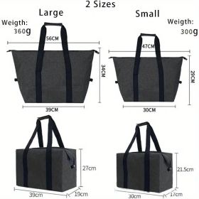 Heavy-Duty Cooling Tote Bag – 5.28 Gallon Capacity for Beach, Camping & Grocery Hauling (Color: Black)